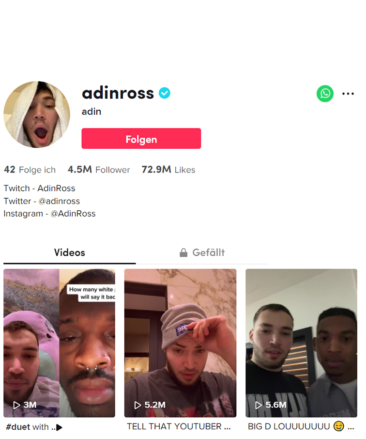 Adin Ross auf Facebook Adin Ross auf Facebook