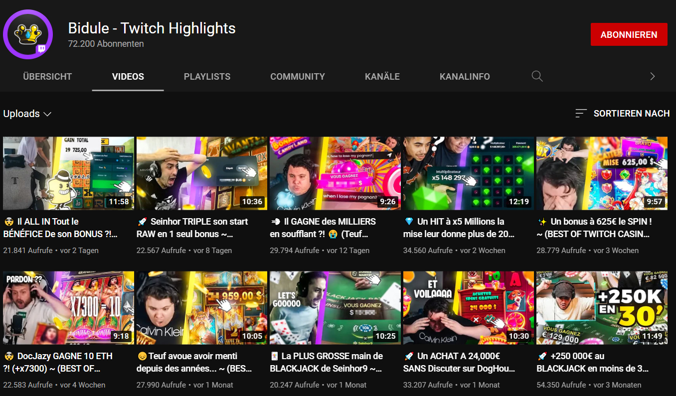 Bidule auf YouTube Bidule auf YouTube