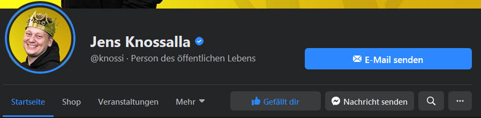 Jens Knossalla auf Facebook Jens Knossalla auf Facebook