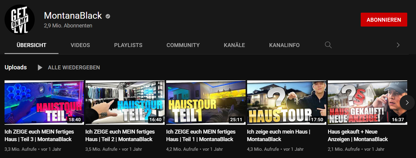 Montana auf YouTube Montana auf YouTube
