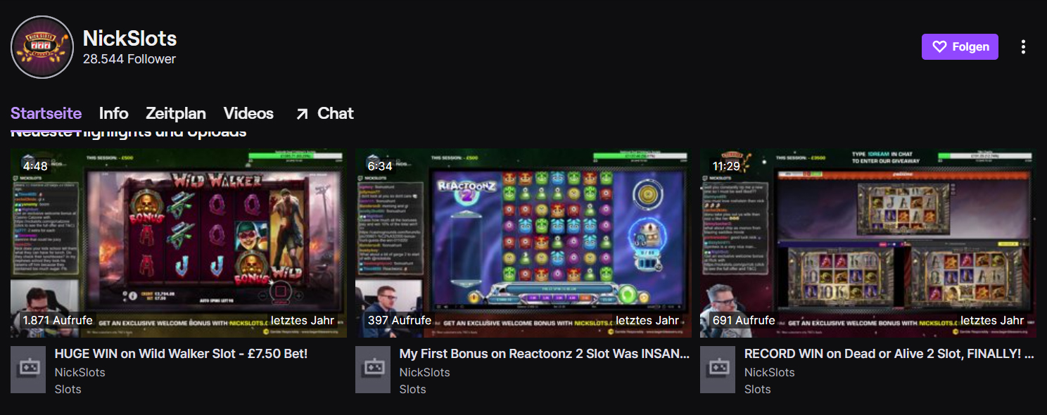 NickSlots auf Twitch NickSlots auf Twitch