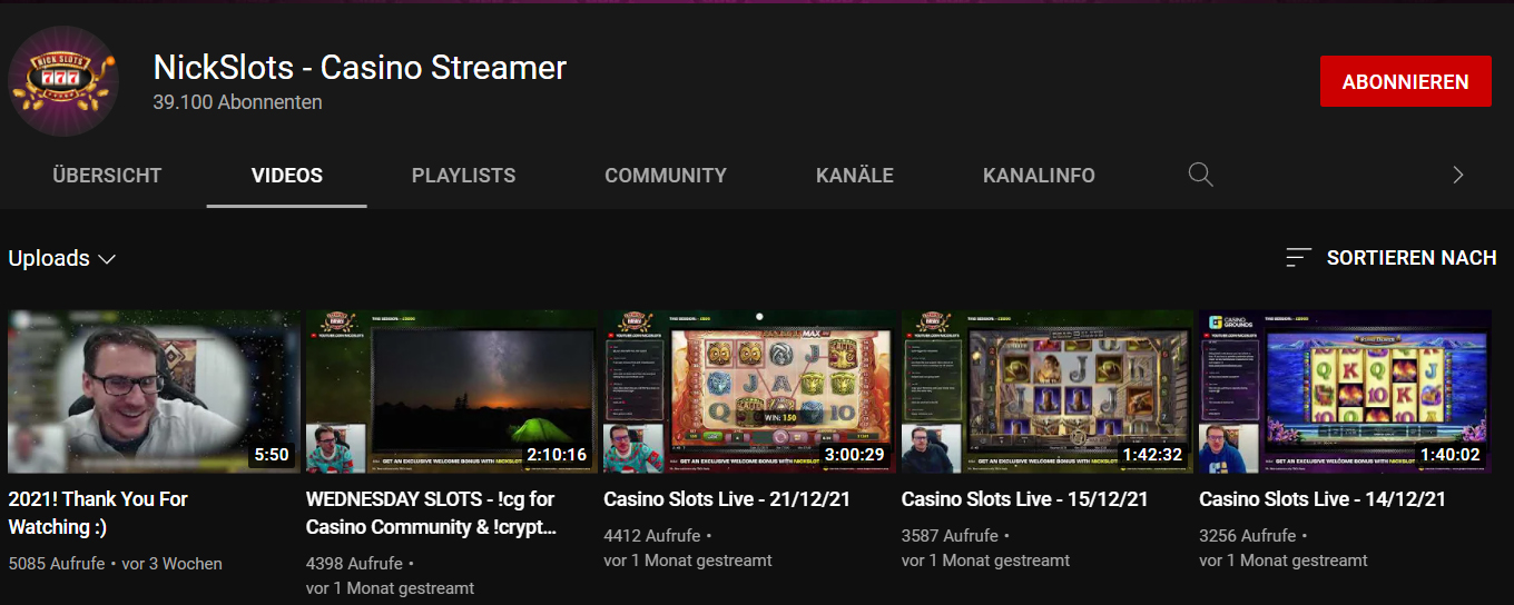 NickSlots auf YouTube NickSlots auf YouTube