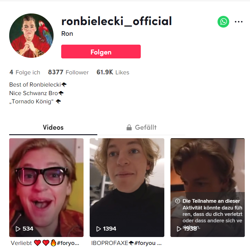 Ron Bielecki auf Facebook Ron Bielecki auf Facebook